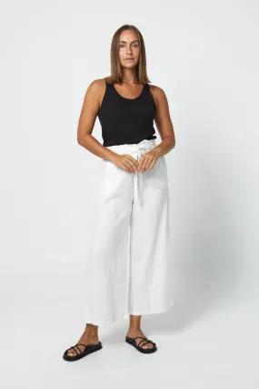 HARLOW LINEN SINGLET - BLACK