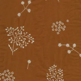 Japanese Embroidered Linen: Botanical Brown $22.49/yd