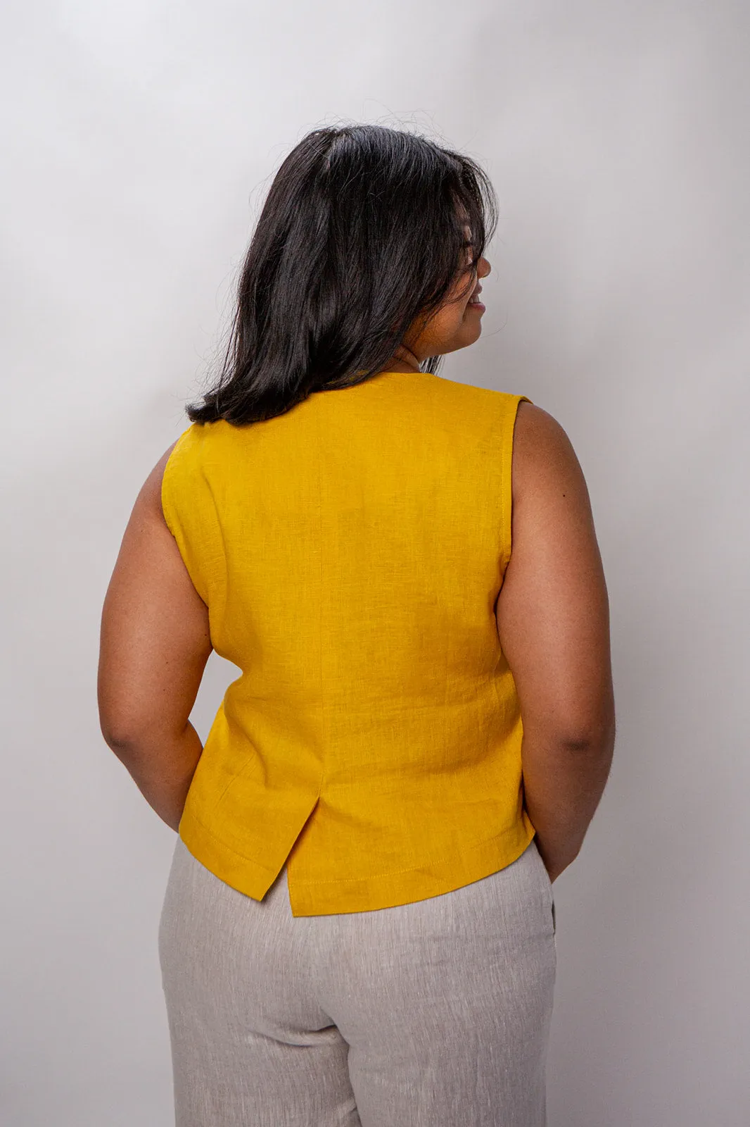 Jo 100% Linen Vest Shirt