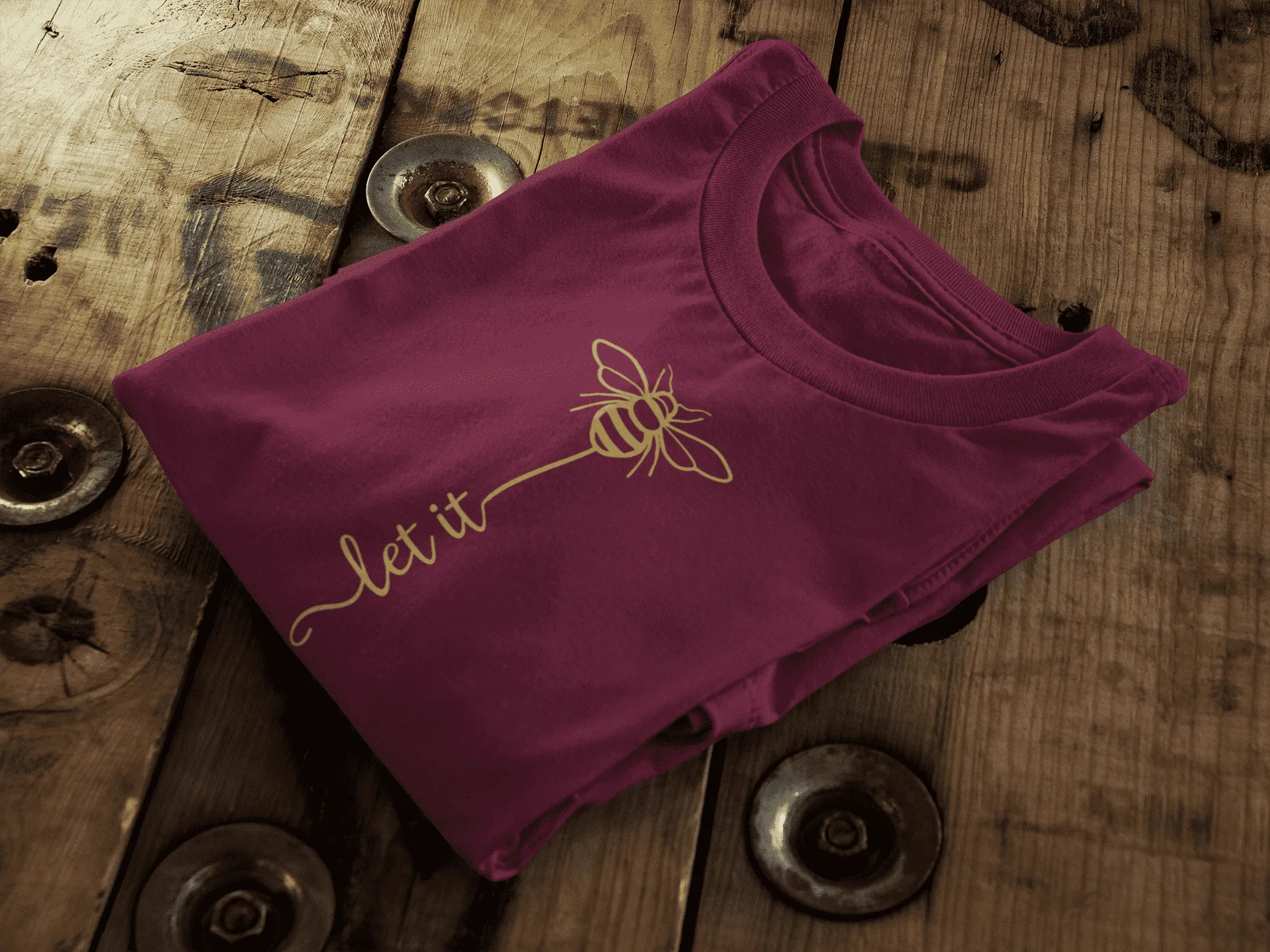 Let it Bee | Metallic Gold | Vegan Organic Cotton | Unisex T-Shirt