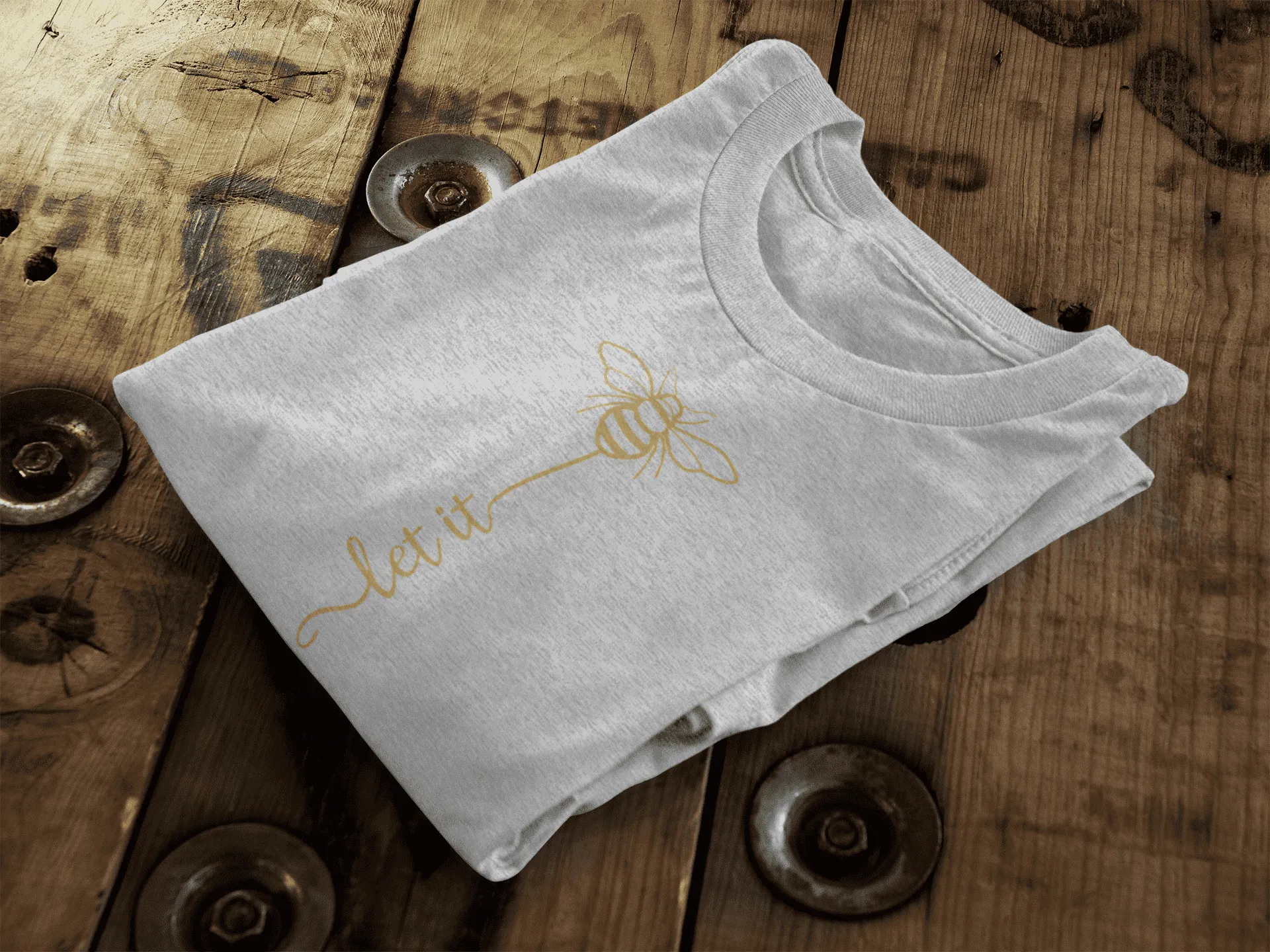 Let it Bee | Metallic Gold | Vegan Organic Cotton | Unisex T-Shirt