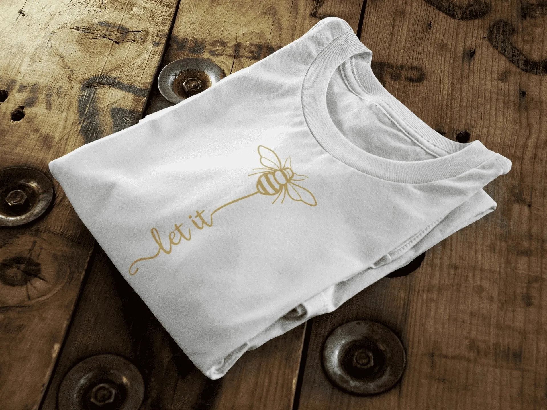 Let it Bee | Metallic Gold | Vegan Organic Cotton | Unisex T-Shirt