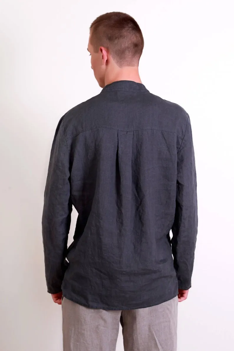 Linen  Casual Style Men's Shirt with Long Sleeves