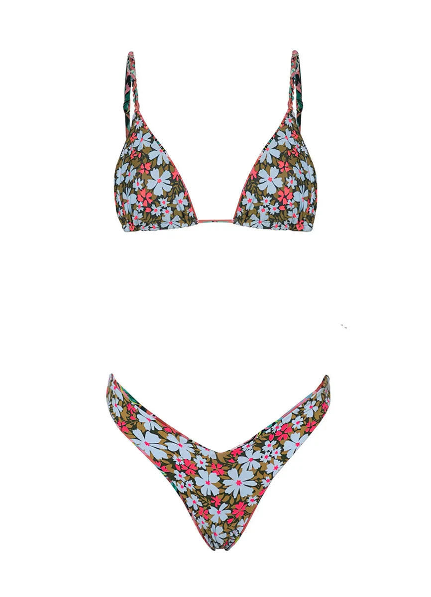 Maaji Flame Palms Upbraid Sliding Triangle Bikini Top