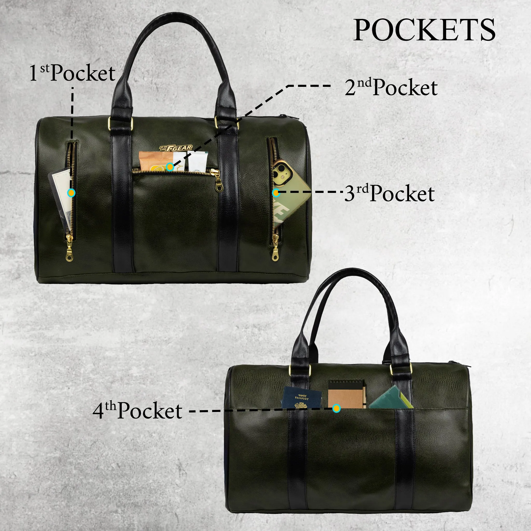 Mistral 26L Green Vegan Leather Duffel