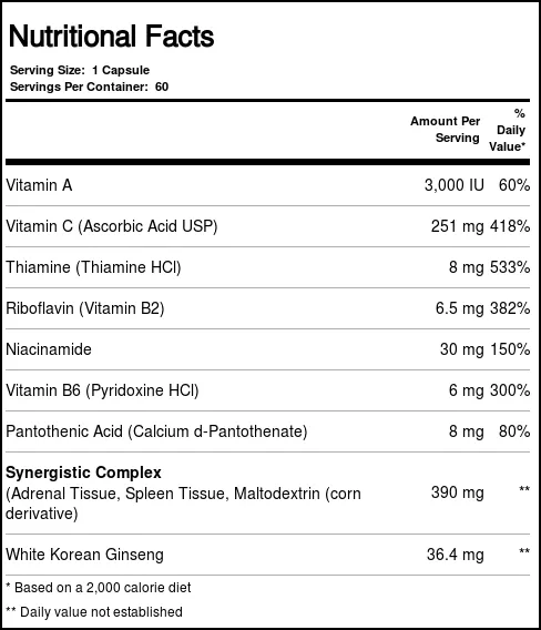 Natural sources Raw Adrenal