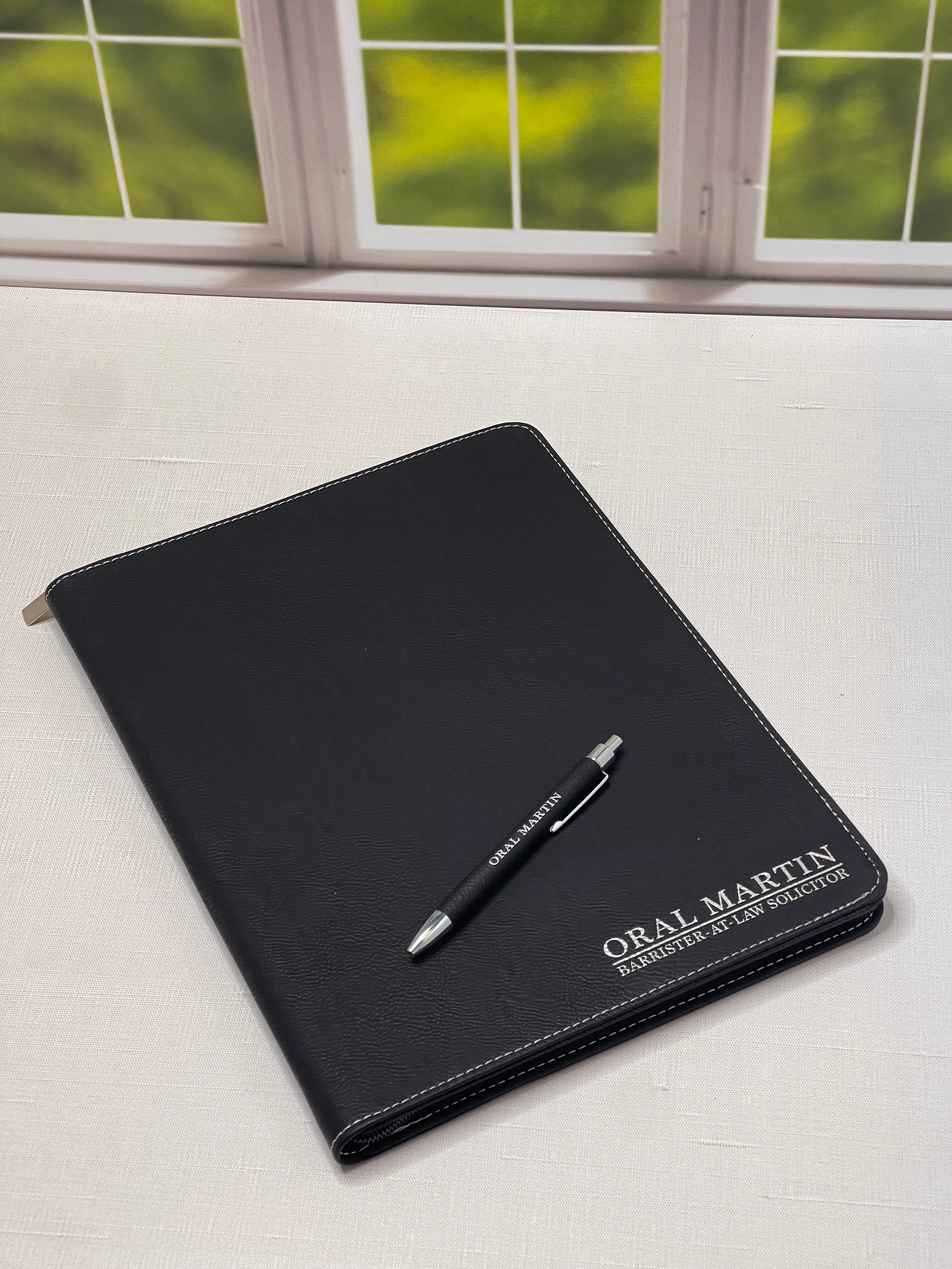 Personalized Vegan Leather Portfolio