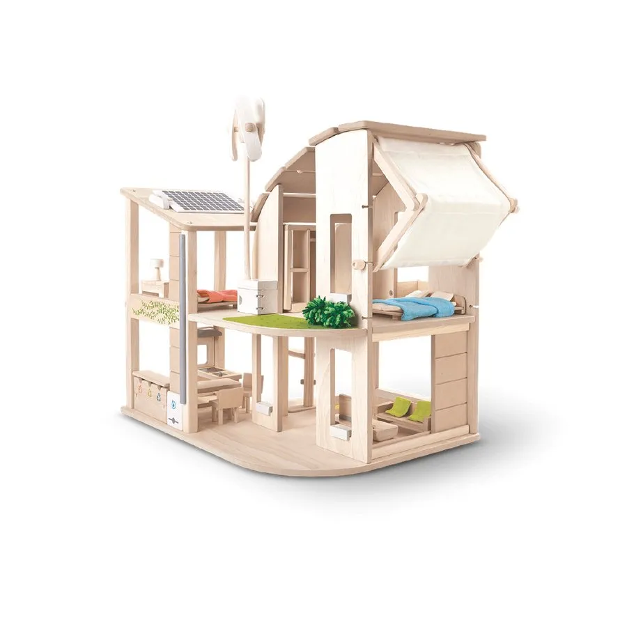 PlanToys Green Dollhouse With Furniture
