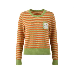 Pre Order:  Striped Round Neck Casual Knitted Sweater