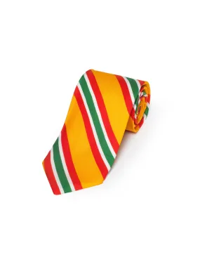 Red Green Retro Printed Silk Tie