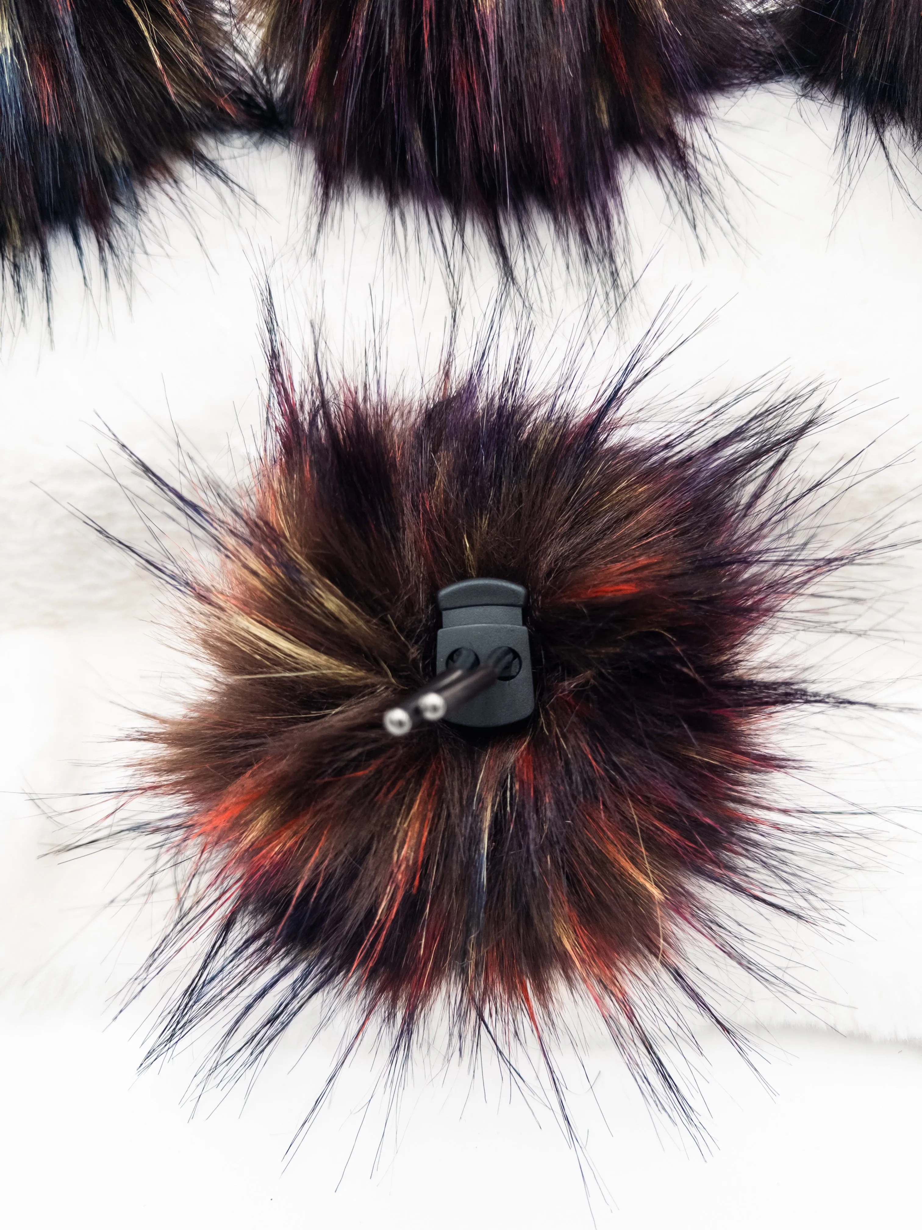 Rooster Long Pile Lux Faux Fur Quick Connect Pom Pom