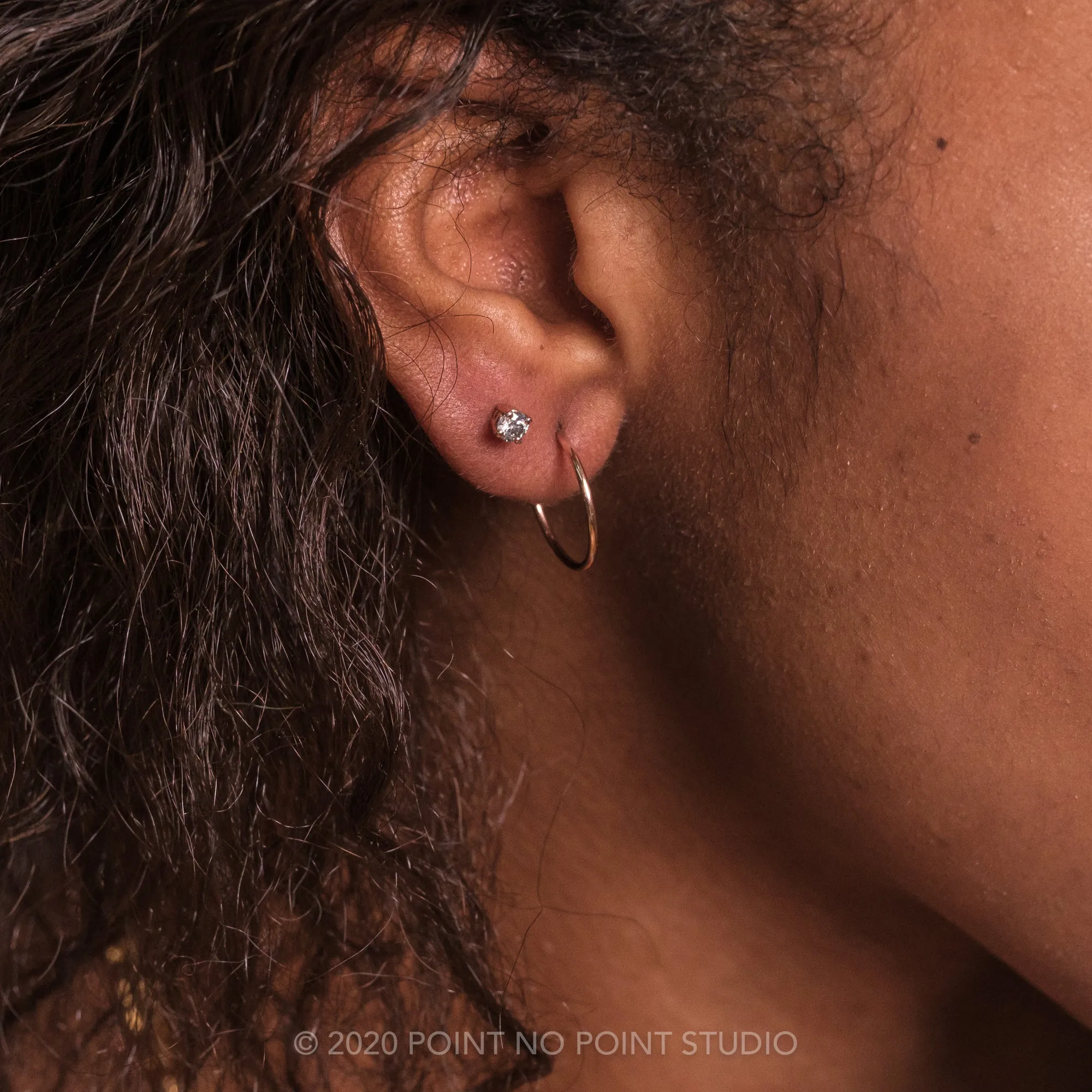 Salt & Pepper Diamond Studs, 14k Yellow Gold