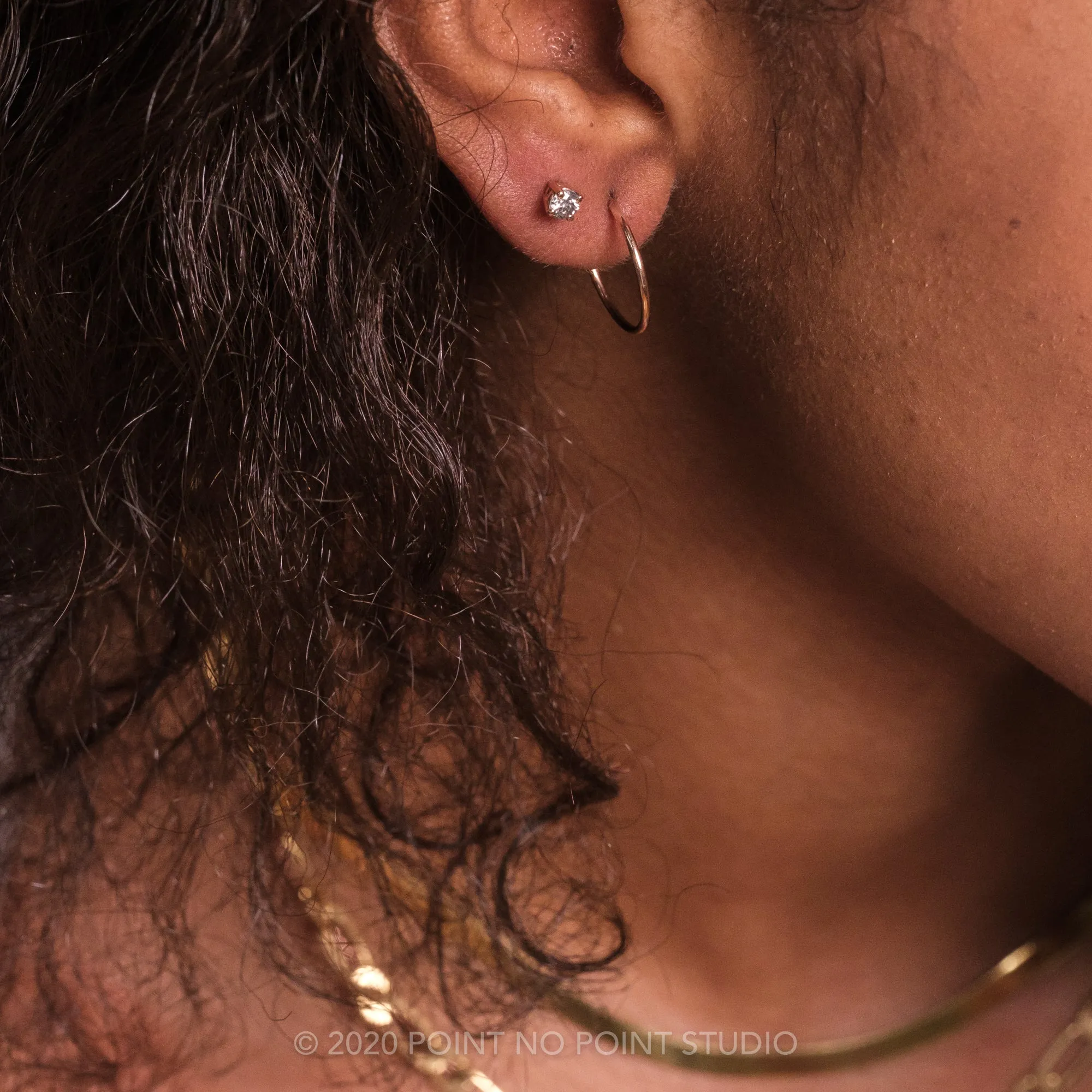 Salt & Pepper Diamond Studs, 14k Yellow Gold