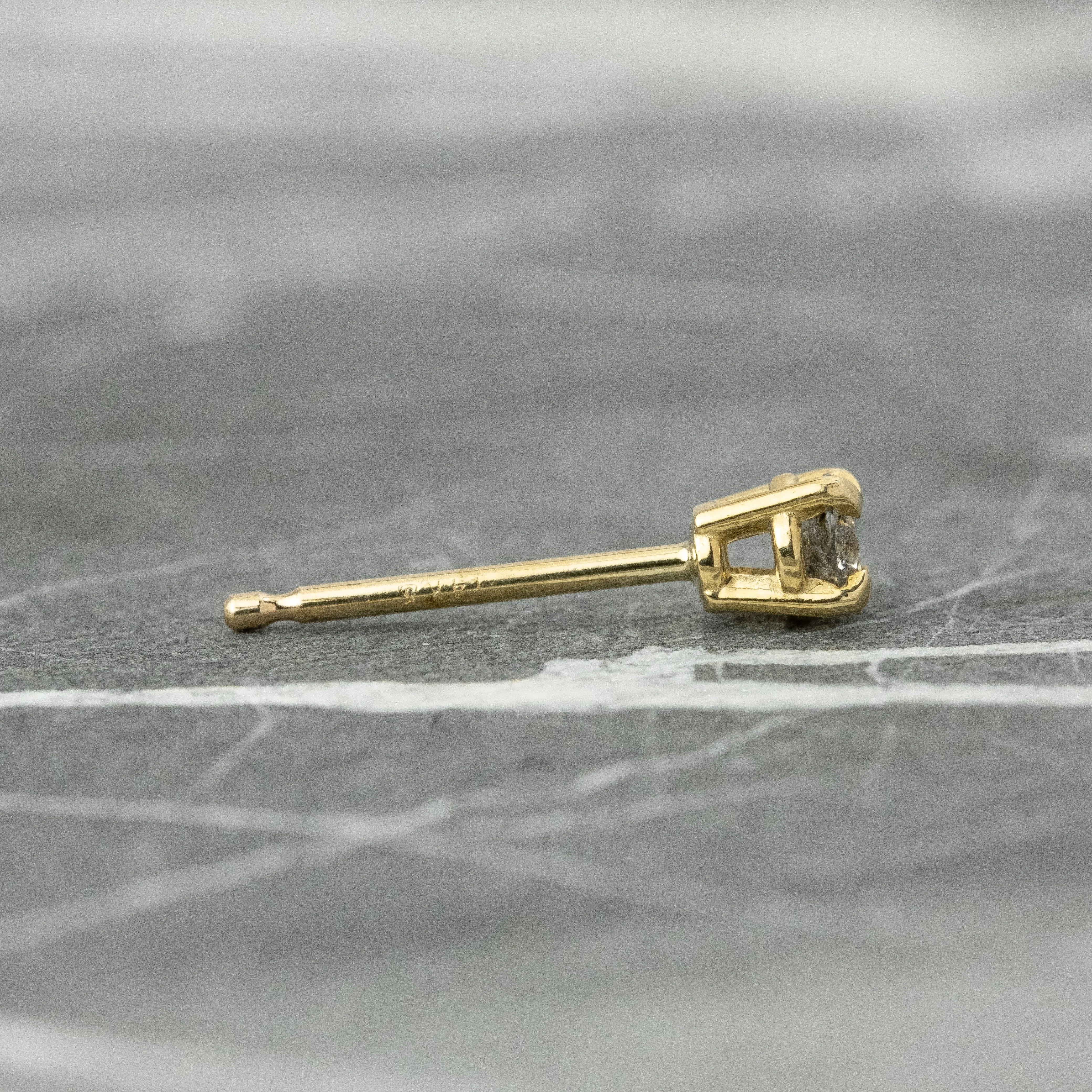 Salt & Pepper Diamond Studs, 14k Yellow Gold