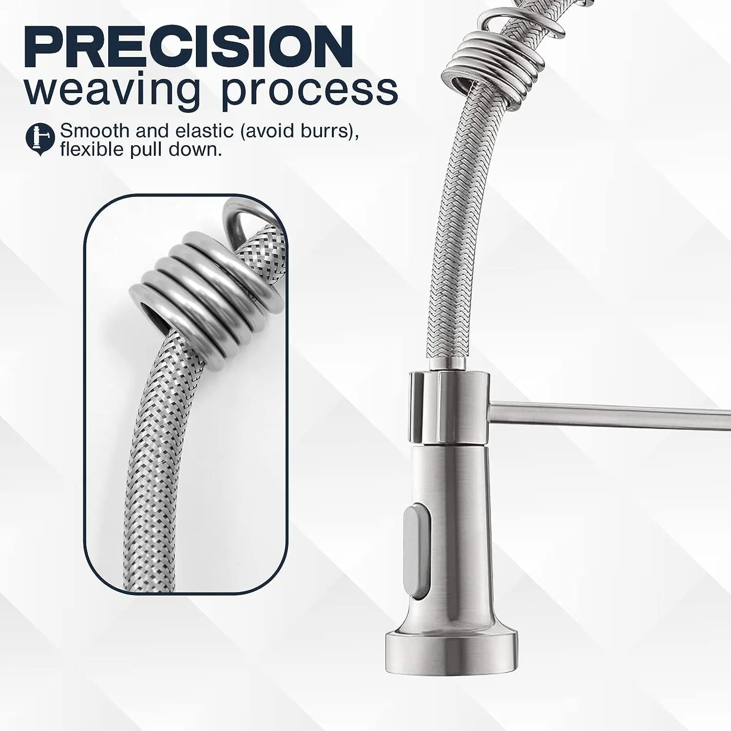 Single-Hole Spring Kitchen Faucet With Pull-Down Sprayer