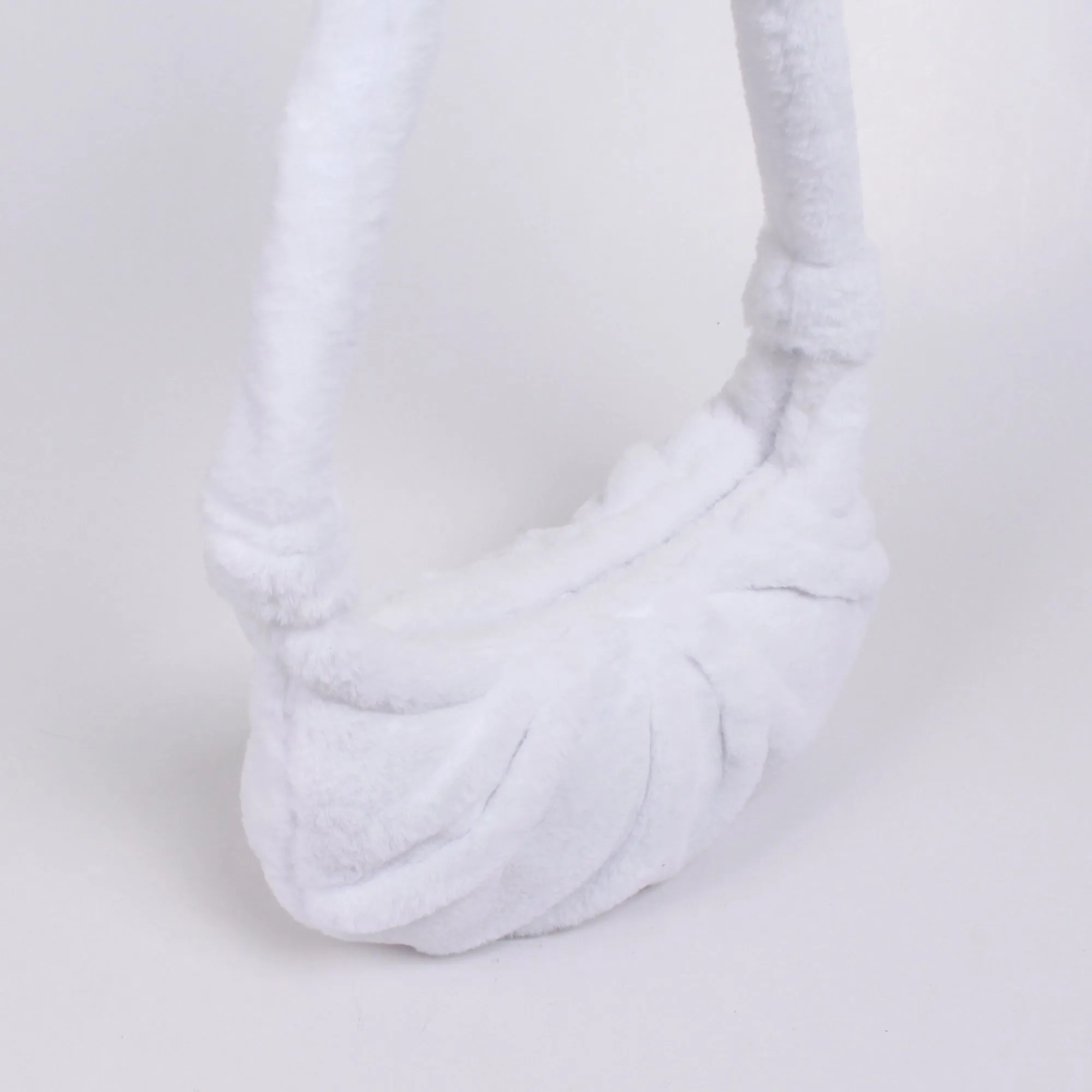 snow. fur half moon bag