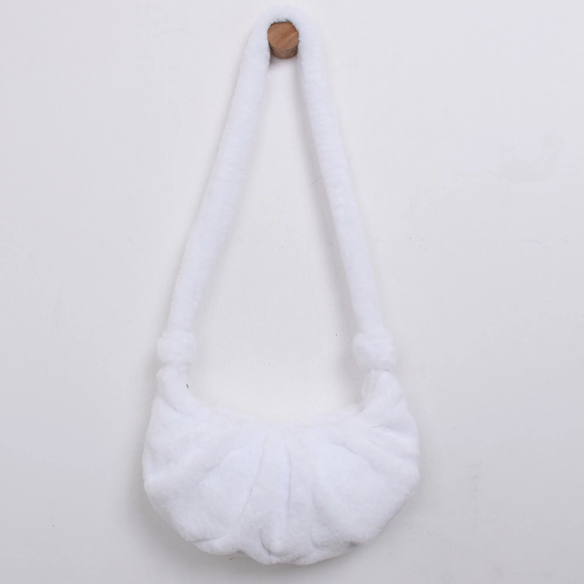 snow. fur half moon bag