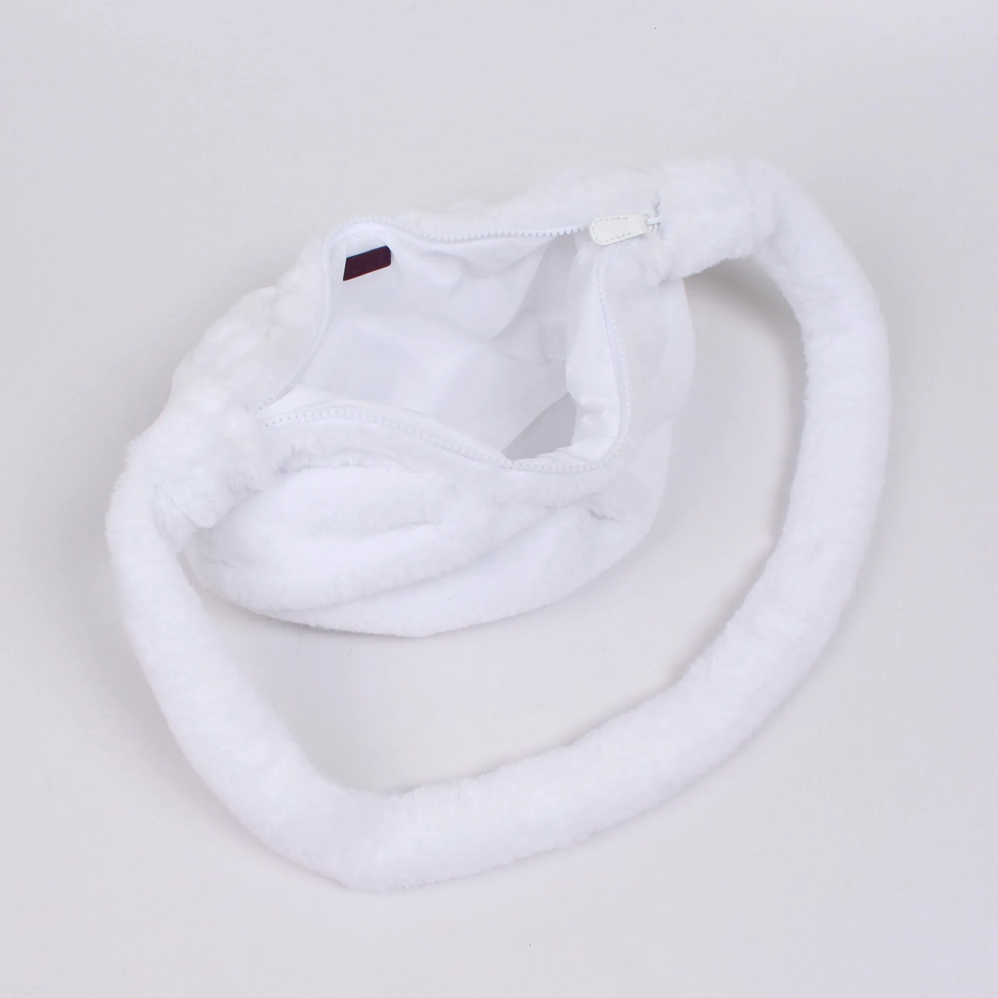 snow. fur half moon bag
