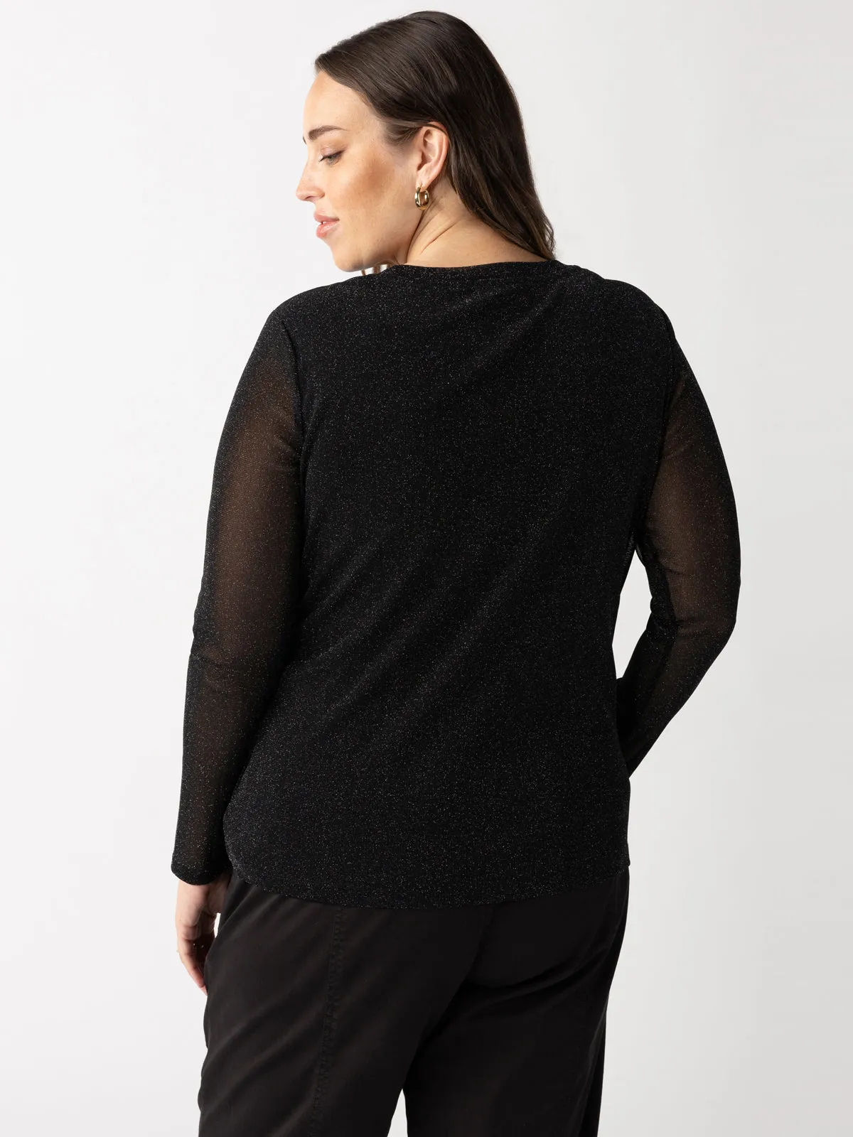 Sparkle Mesh Perfect Tee Black Inclusive Collection