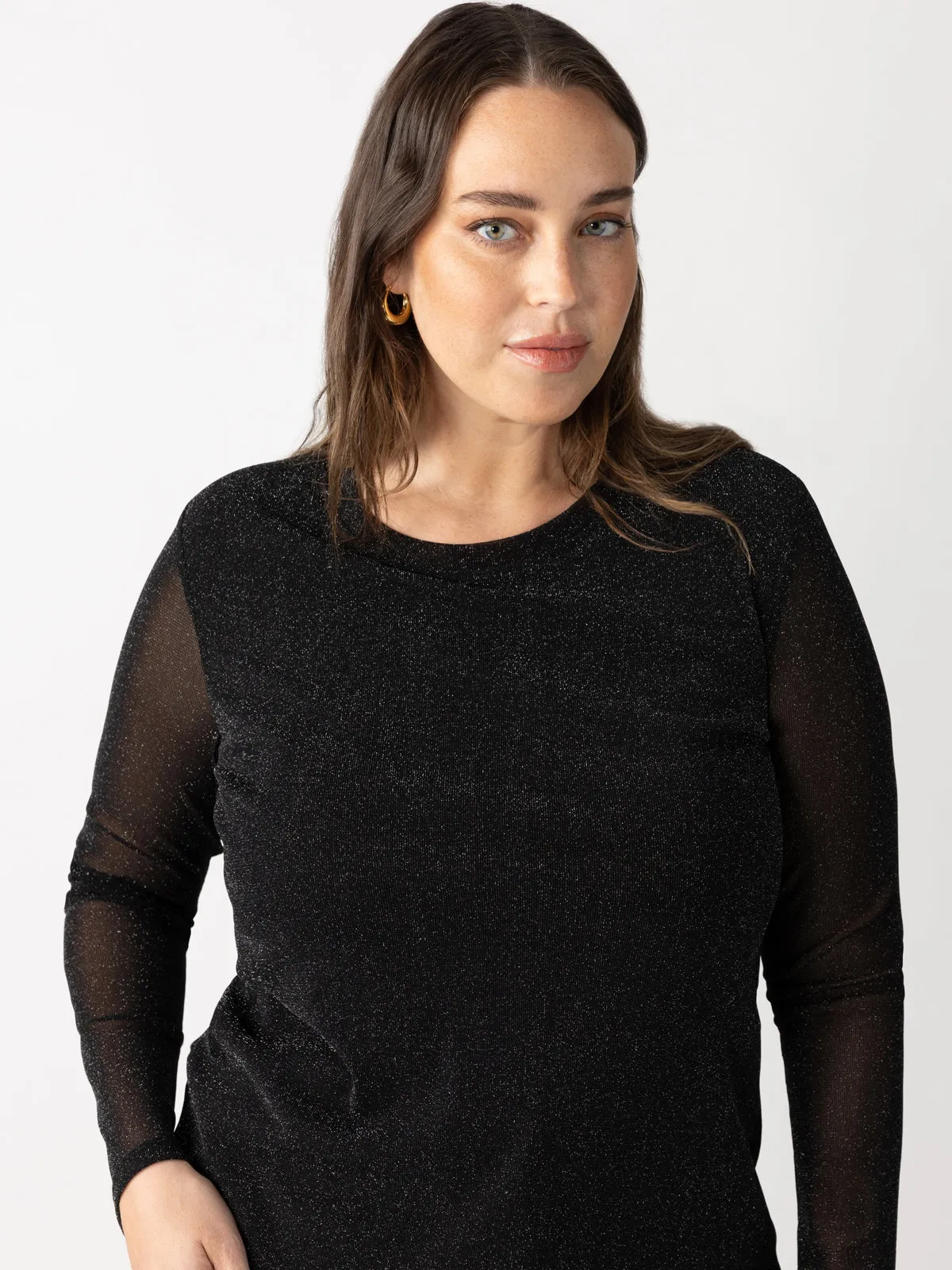 Sparkle Mesh Perfect Tee Black Inclusive Collection