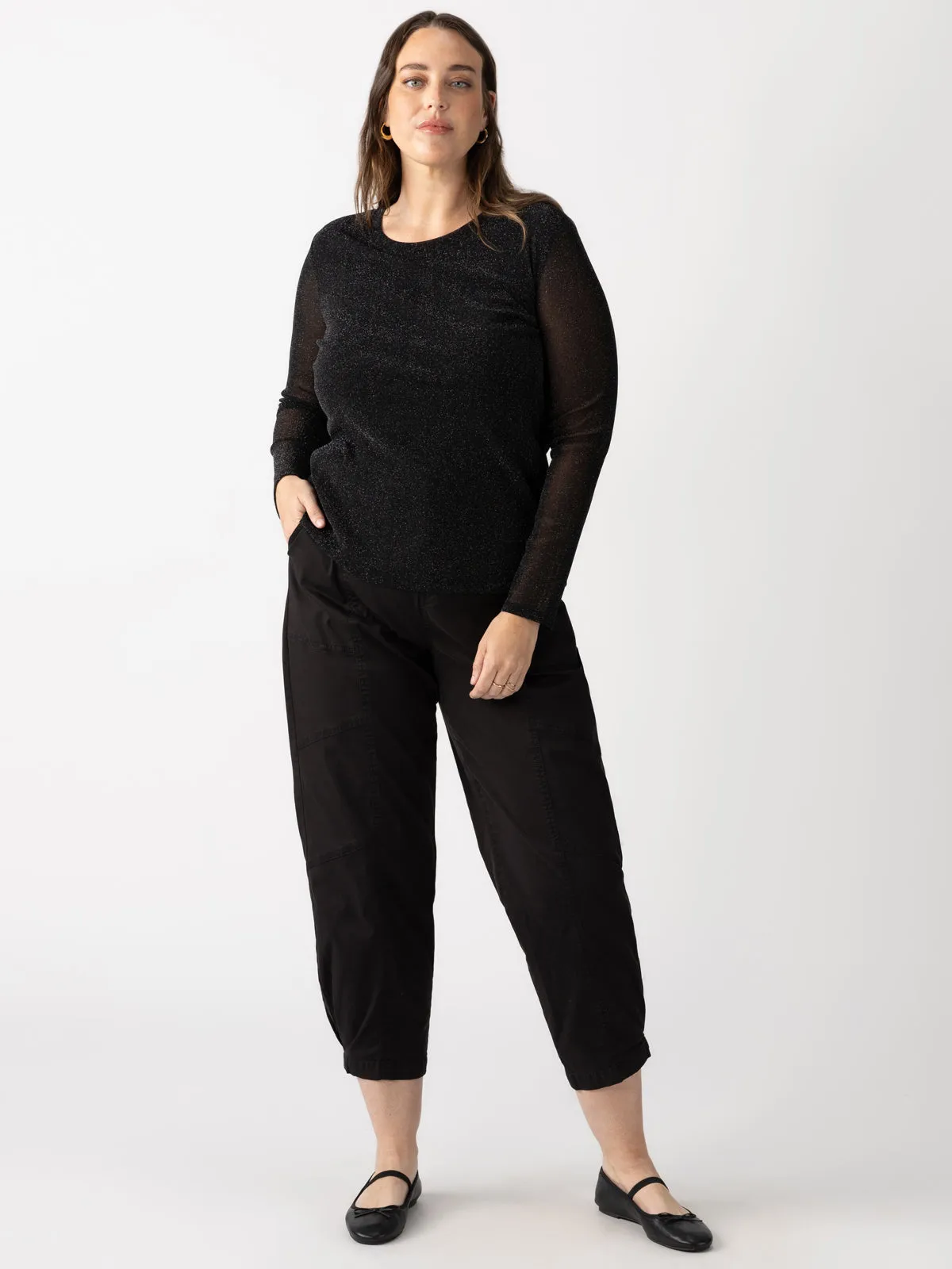 Sparkle Mesh Perfect Tee Black Inclusive Collection
