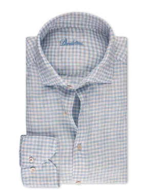 Stenstroms Blue Checked Linen Shirt