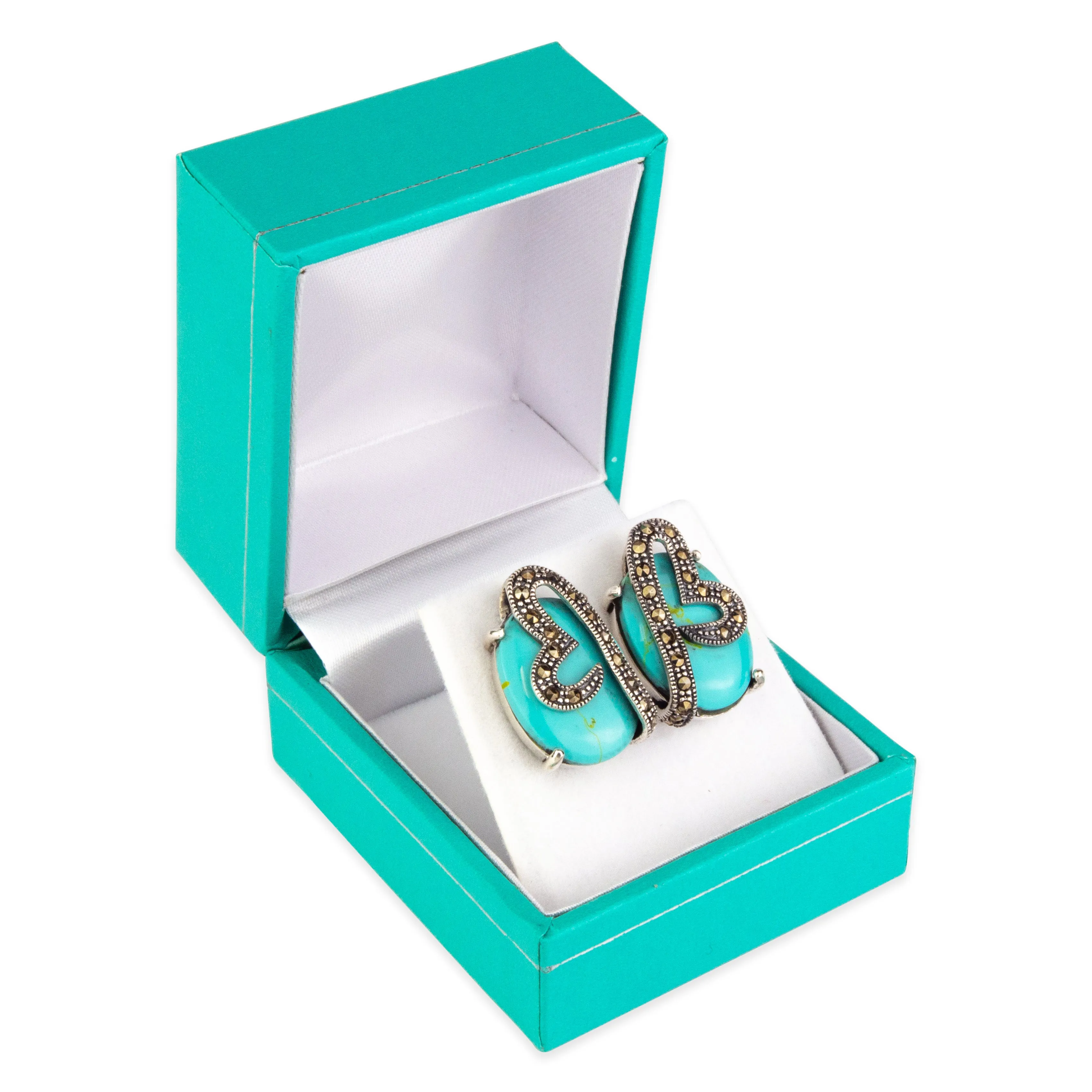 Teal Blue Earring Box