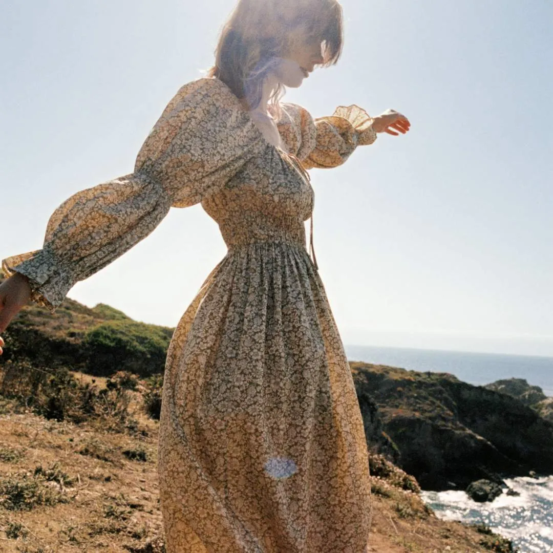 The Adelia Dress | Green Daisy