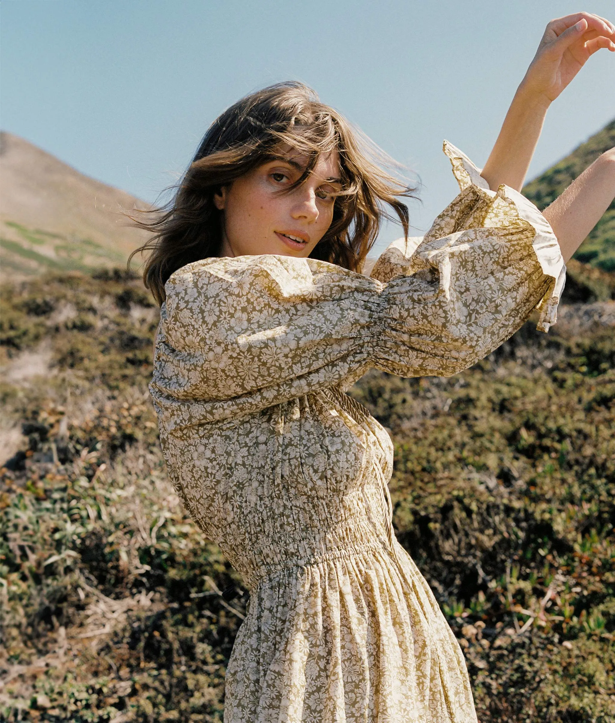 The Adelia Dress | Green Daisy