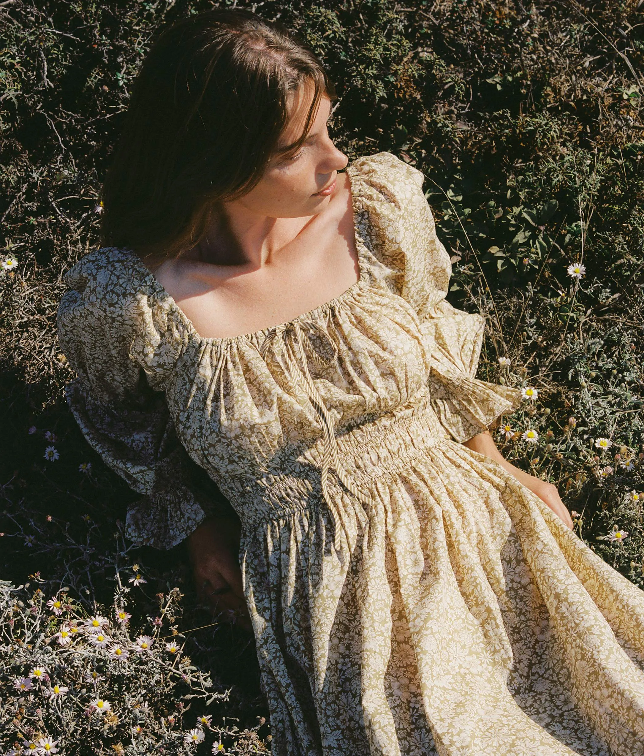 The Adelia Dress | Green Daisy