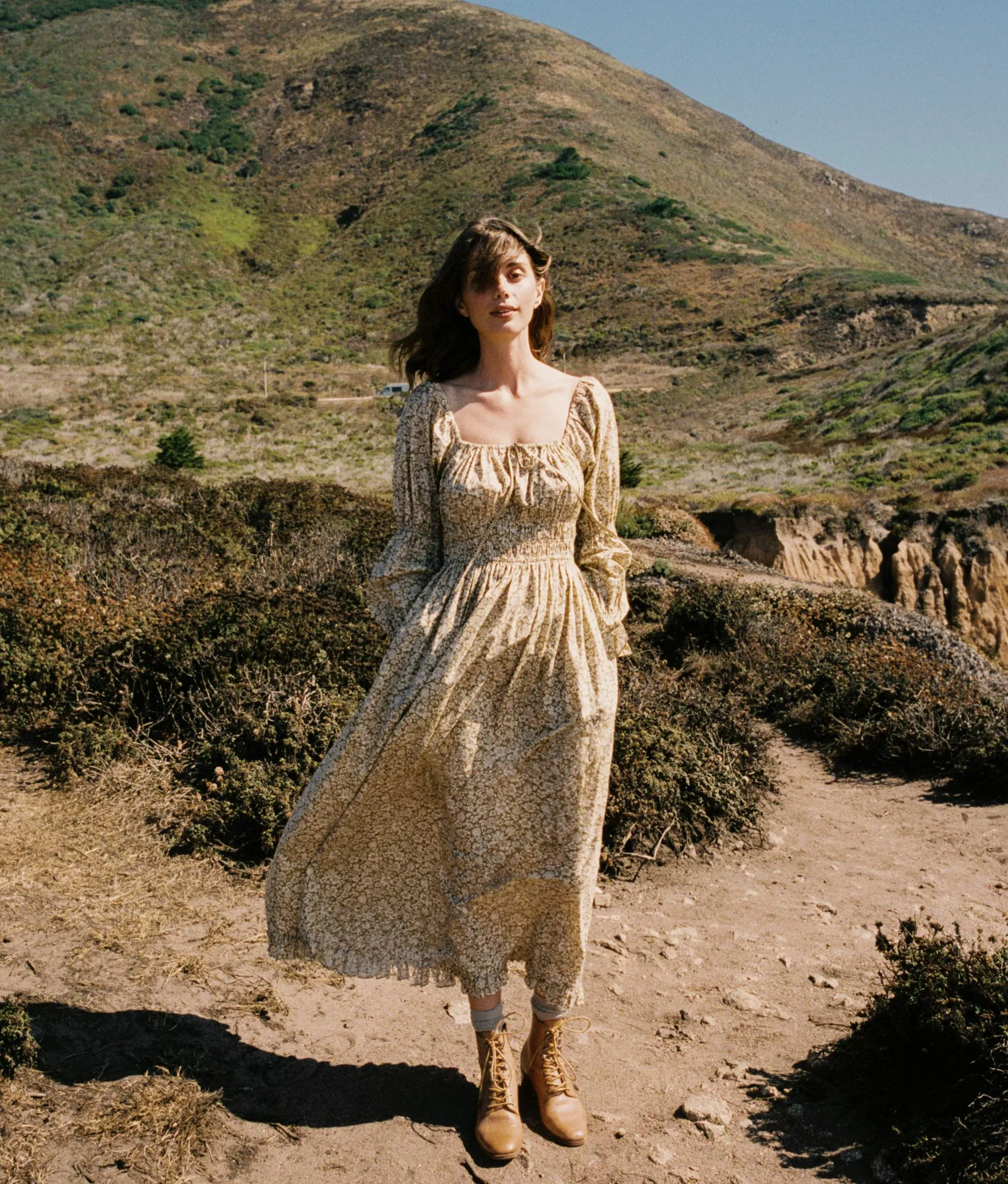 The Adelia Dress | Green Daisy