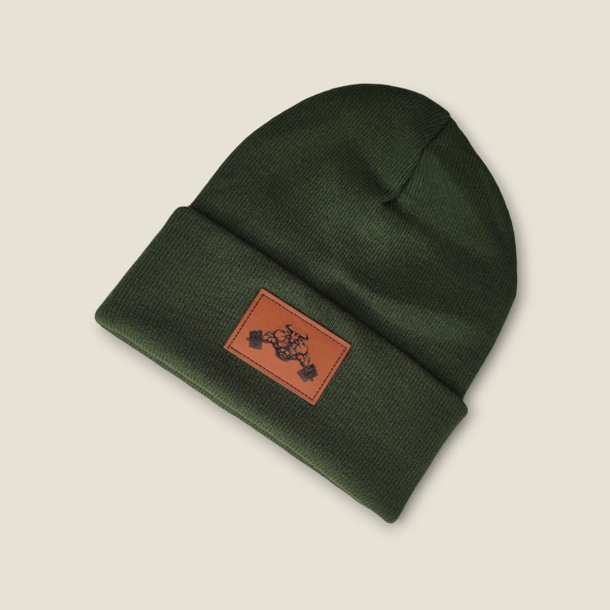 Winter Patch Beanie – Swolefam Leatherette Cuff Edition