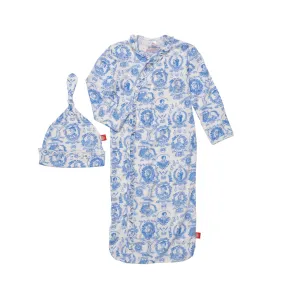 women of science modal magnetic cozy sleeper gown   hat set