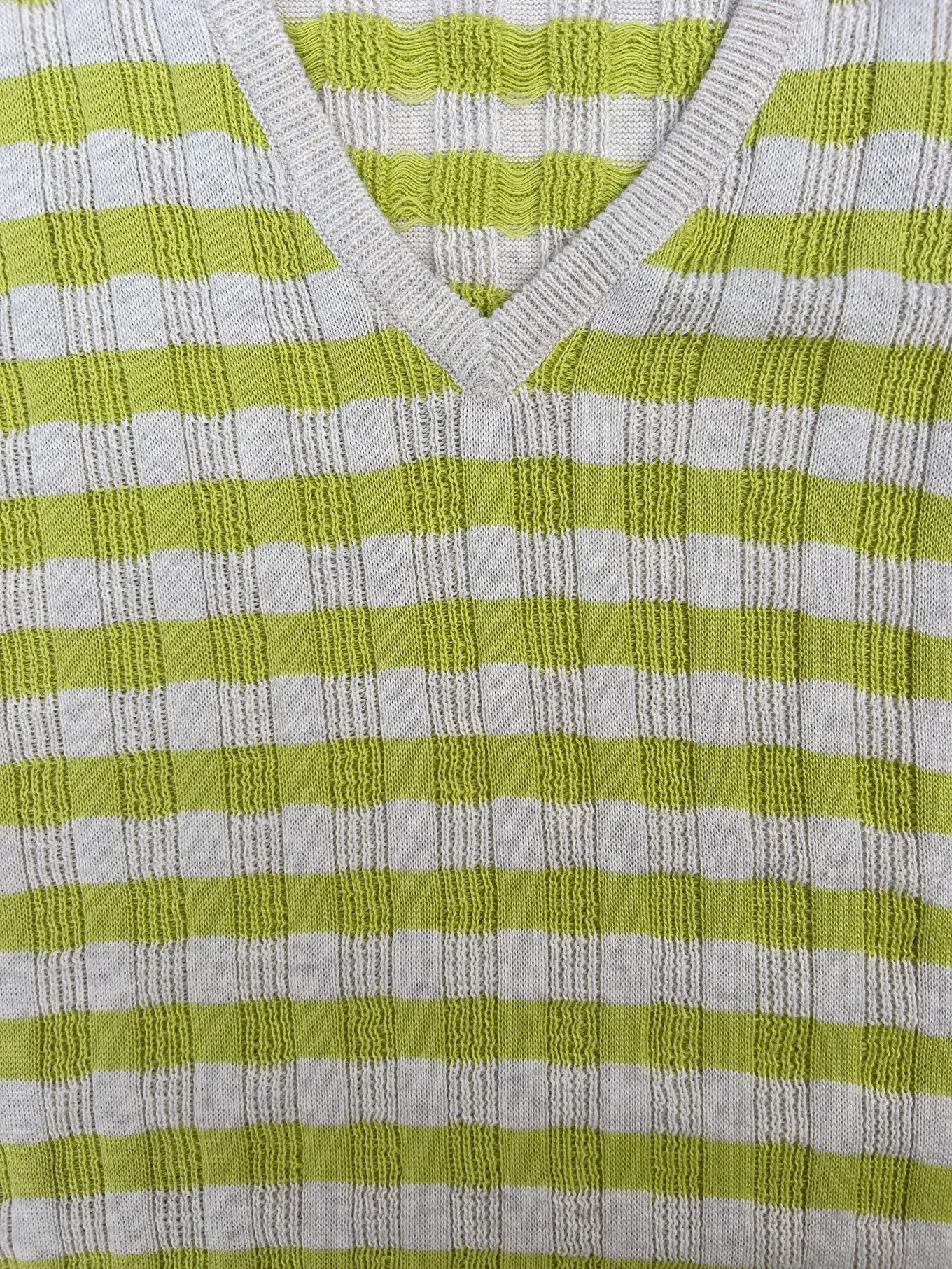 YANA - Organic Cotton Vest Lime Space dye